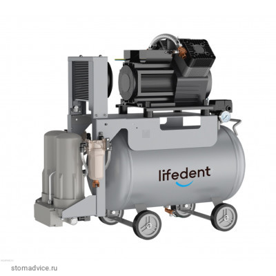 Lifedent SS150 безмасляный компрессор для 3 установок,  с осушителем, с ресивером 60 л, 165 л/мин